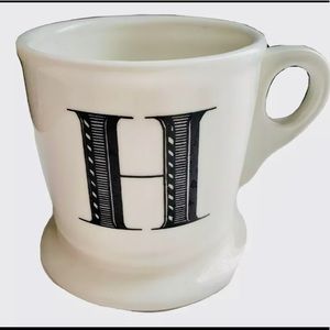 Anthropologie Initial H Shaving Mug Coffee Cup EUC